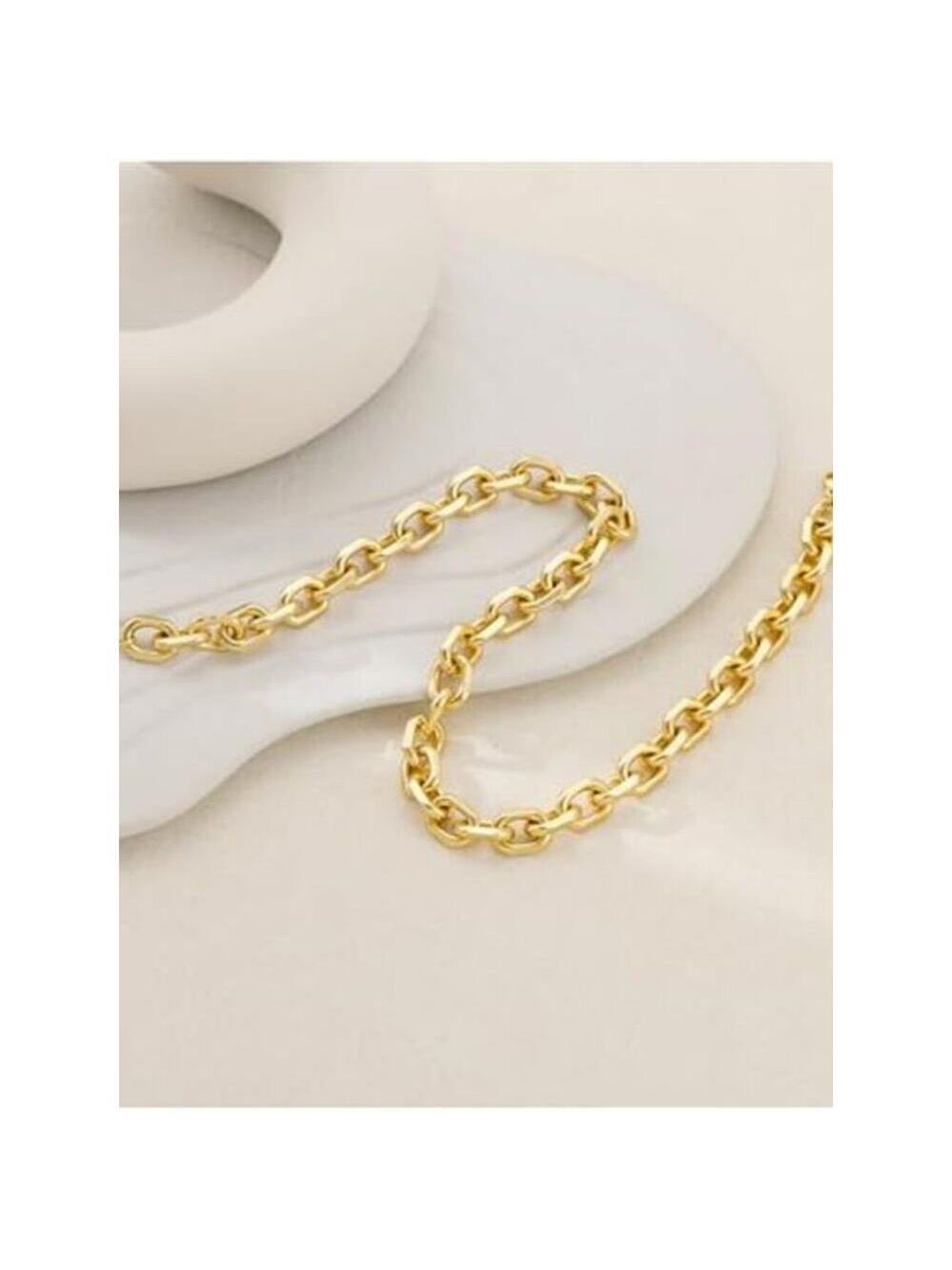 Gold Necklace for Women - Chunky 14K Gold Plated Chain Necklace Cuban Link